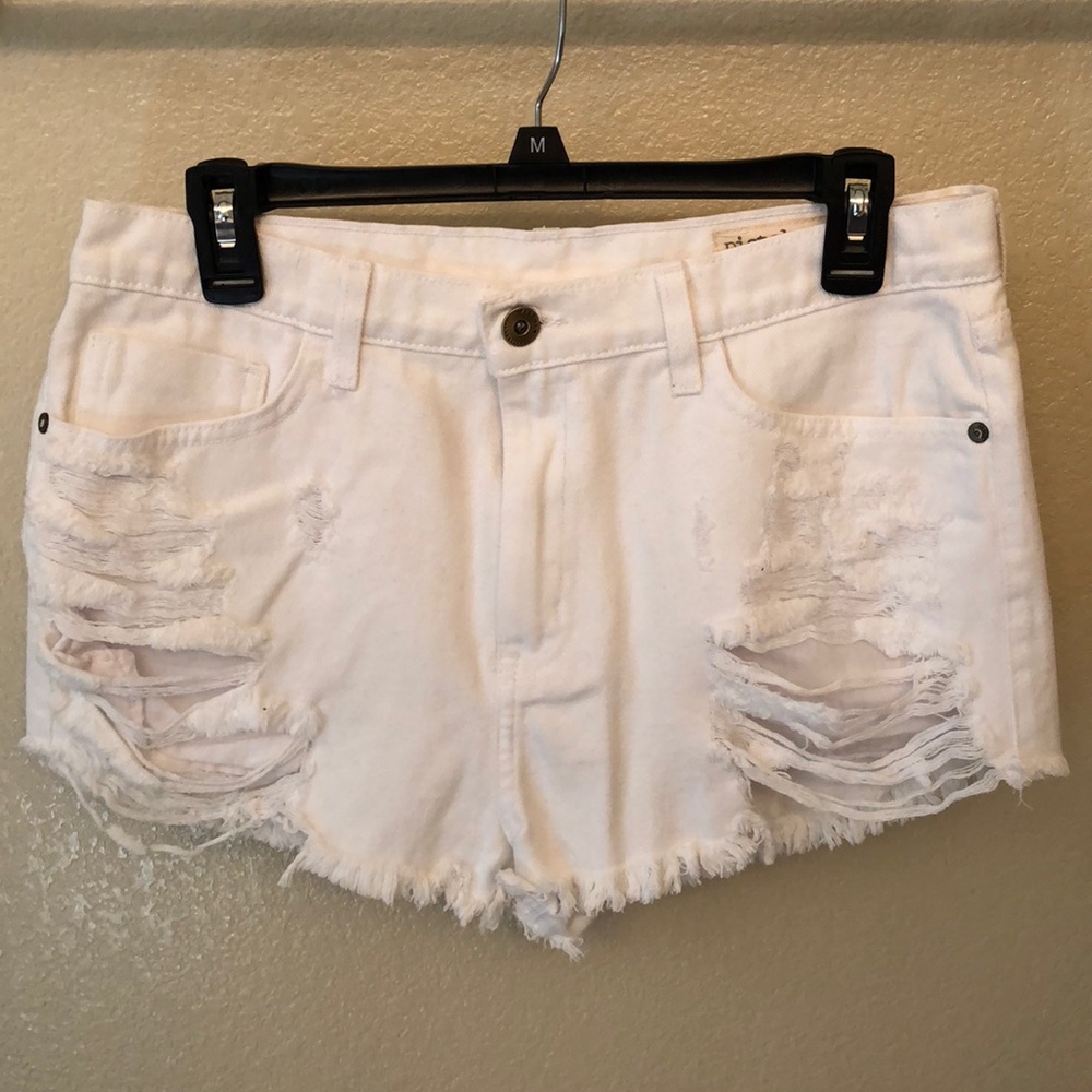 Pistols white jean shorts